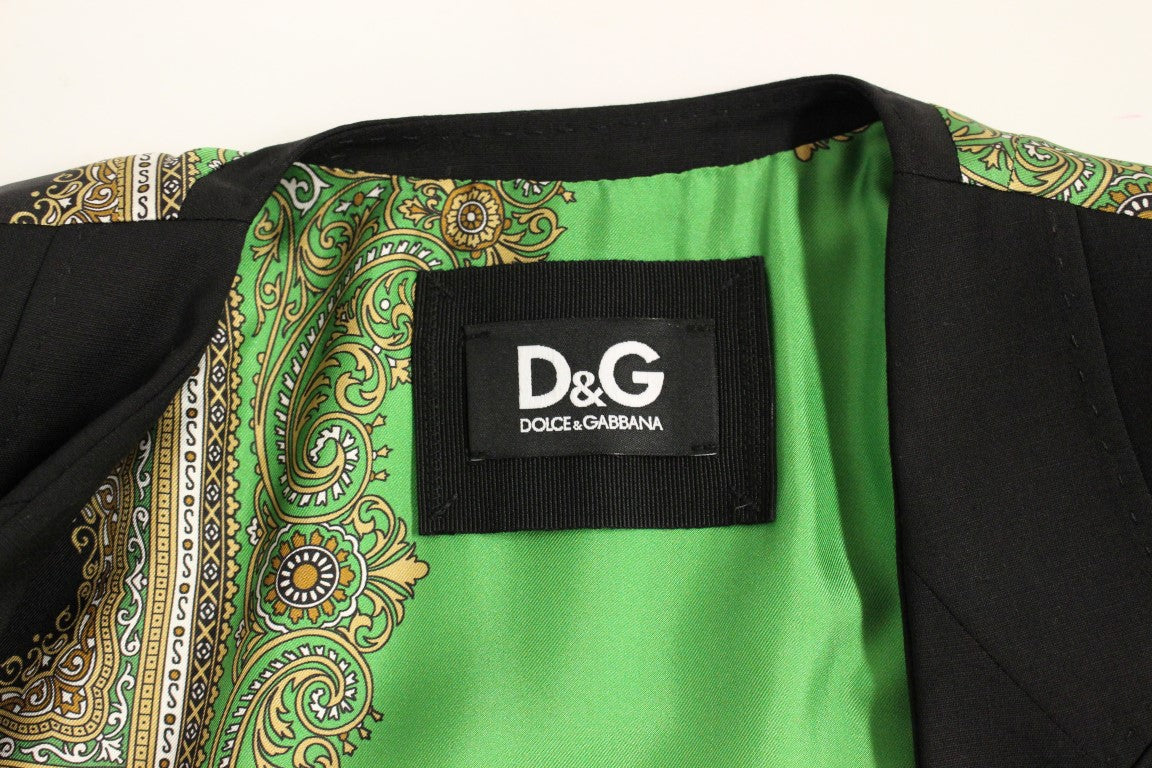 Schwarze Seidenschal-Blazerjacke