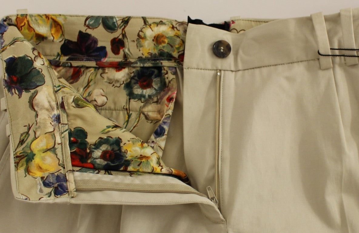 Beigefarbene Baumwoll-Chino-Hose