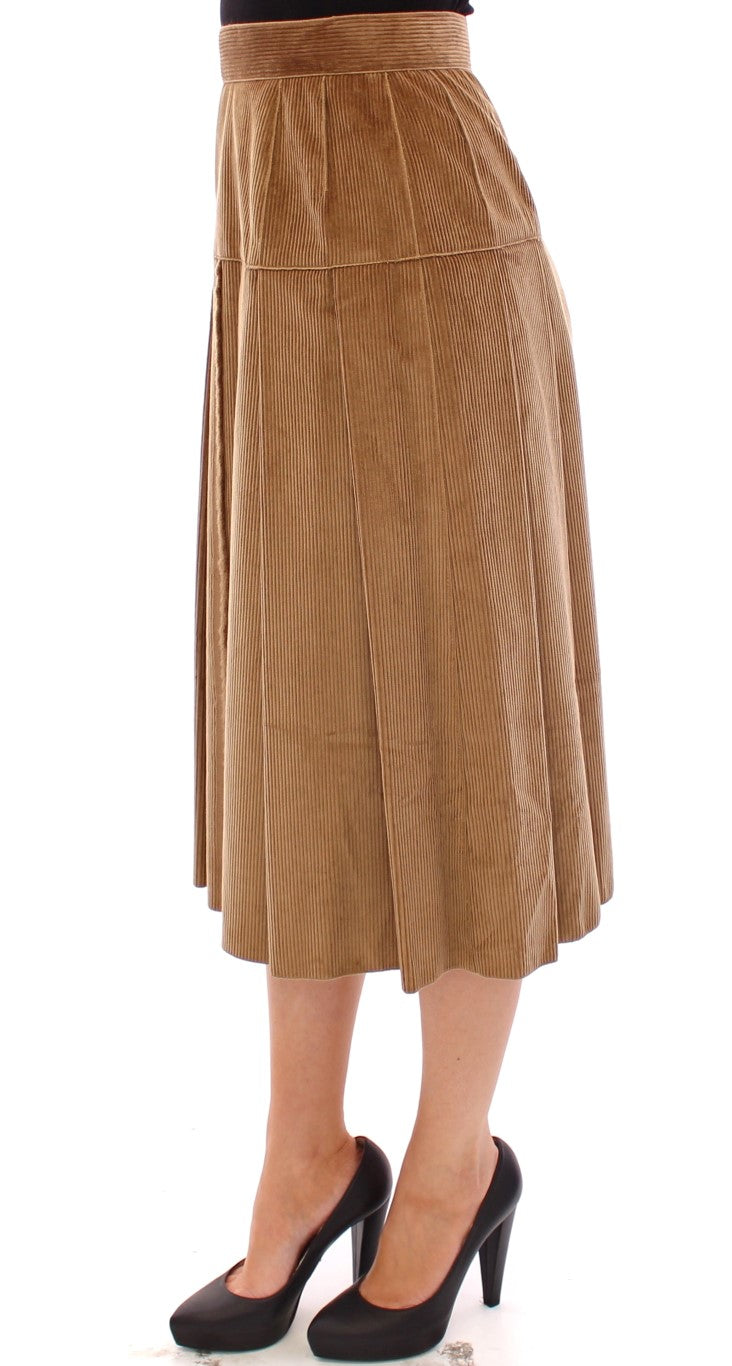 Beige Leopard Cord Langer Rock