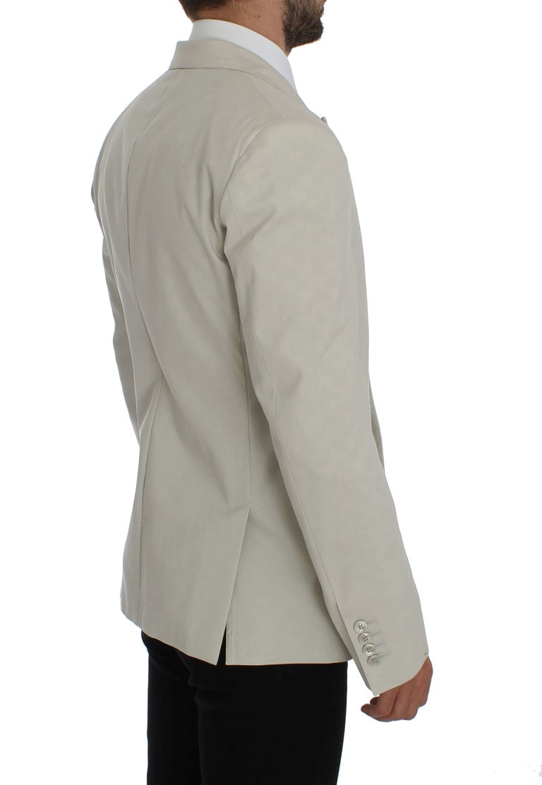 Weiße Baumwoll-Stretch-Blazer-Jacke