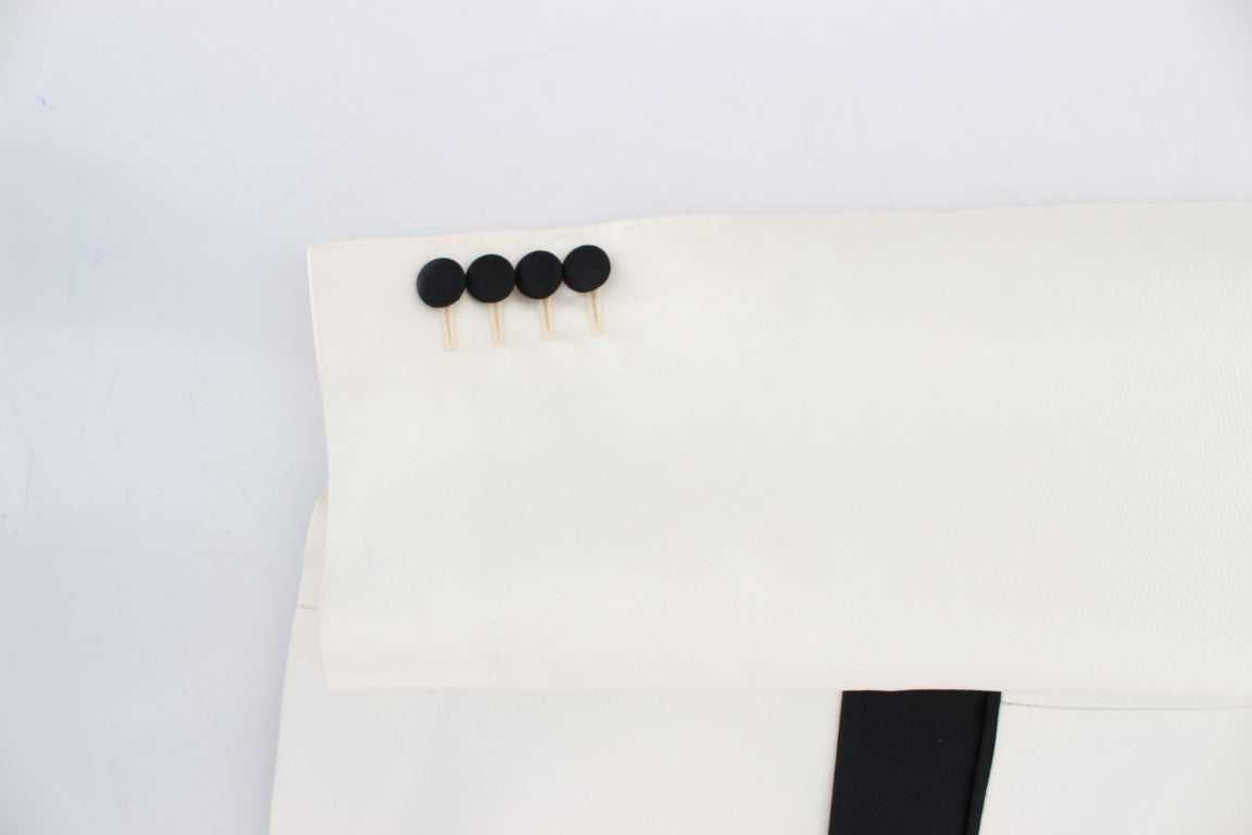 Weiß Schwarz Seide 2 Stück Blazer