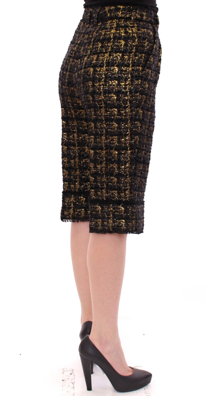 Schwarzer Stoff Shorts Hose