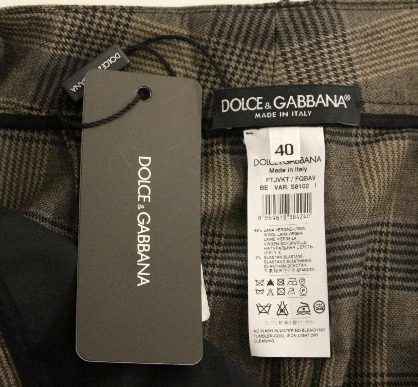 Braun karierte Wollshorts Hose