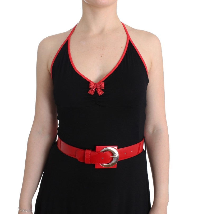 Schwarzes Palladio-Kleid mit Gürtel