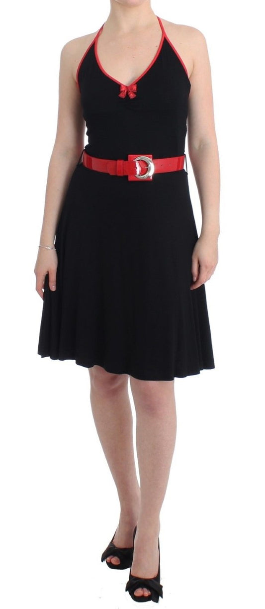 Schwarzes Palladio-Kleid mit Gürtel