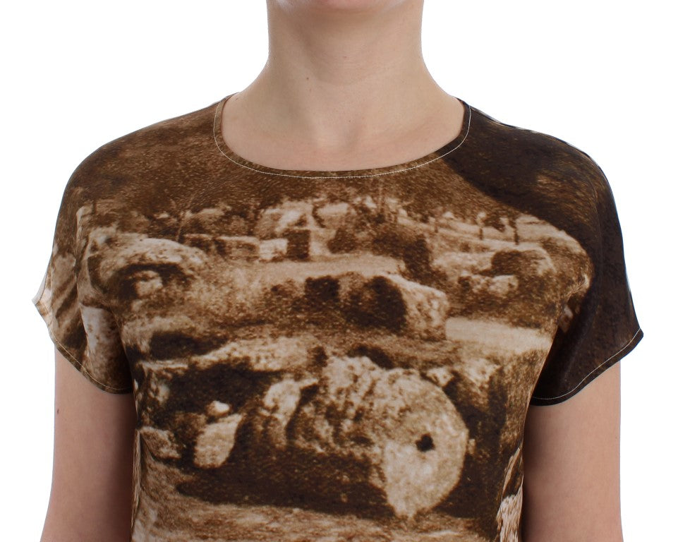 Braune Taormina-Seidenbluse