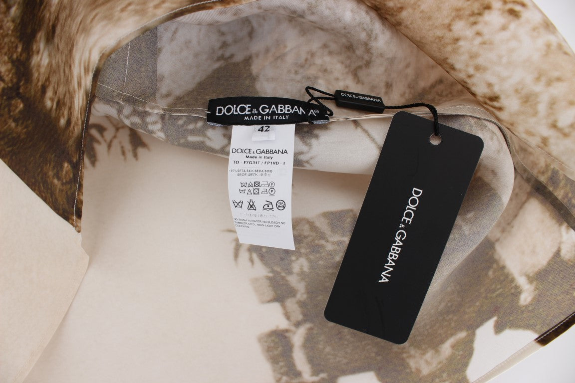 Braune Taormina-Seidenbluse