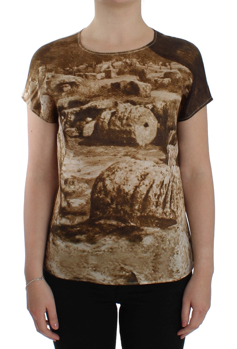 Braune Taormina-Seidenbluse