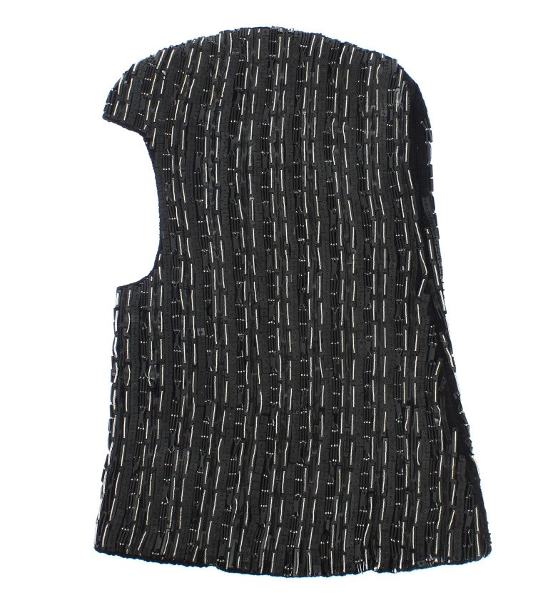 Schwarze Wollkristall-Laufsteg-Häkelhaube