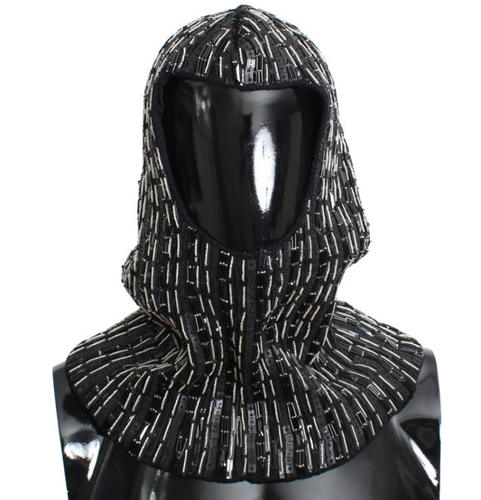 Schwarze Wollkristall-Laufsteg-Häkelhaube