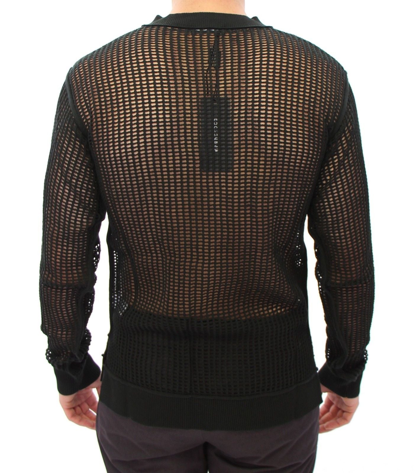Dunkelgrüner Runway Netz Pullover Netzpullover