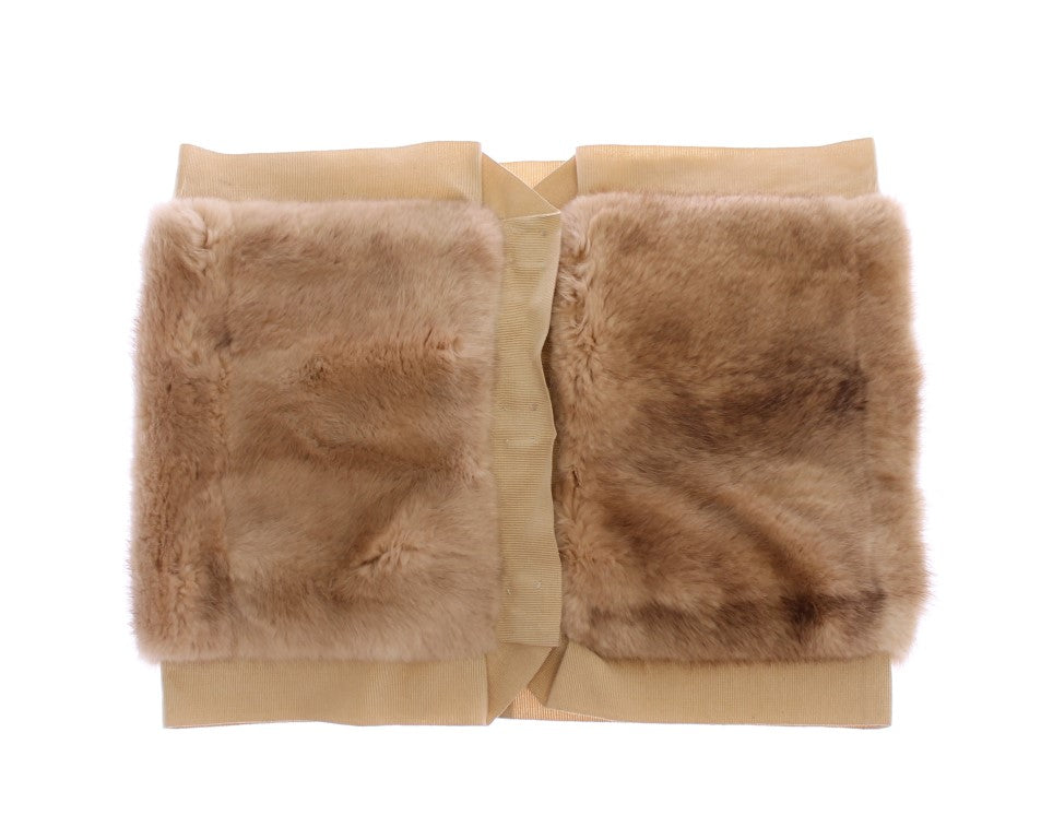 Beige MINK Pelzschal Foulard Neck Wrap