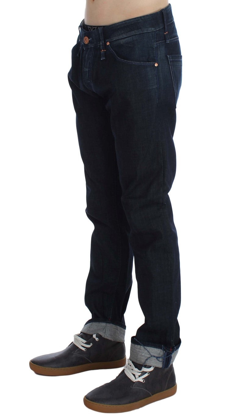 Blaue Baumwollwaschung Regular Straight Fit Jeans