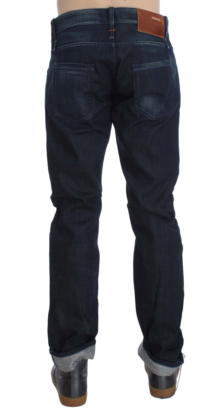 Blaue Baumwollwaschung Regular Straight Fit Jeans