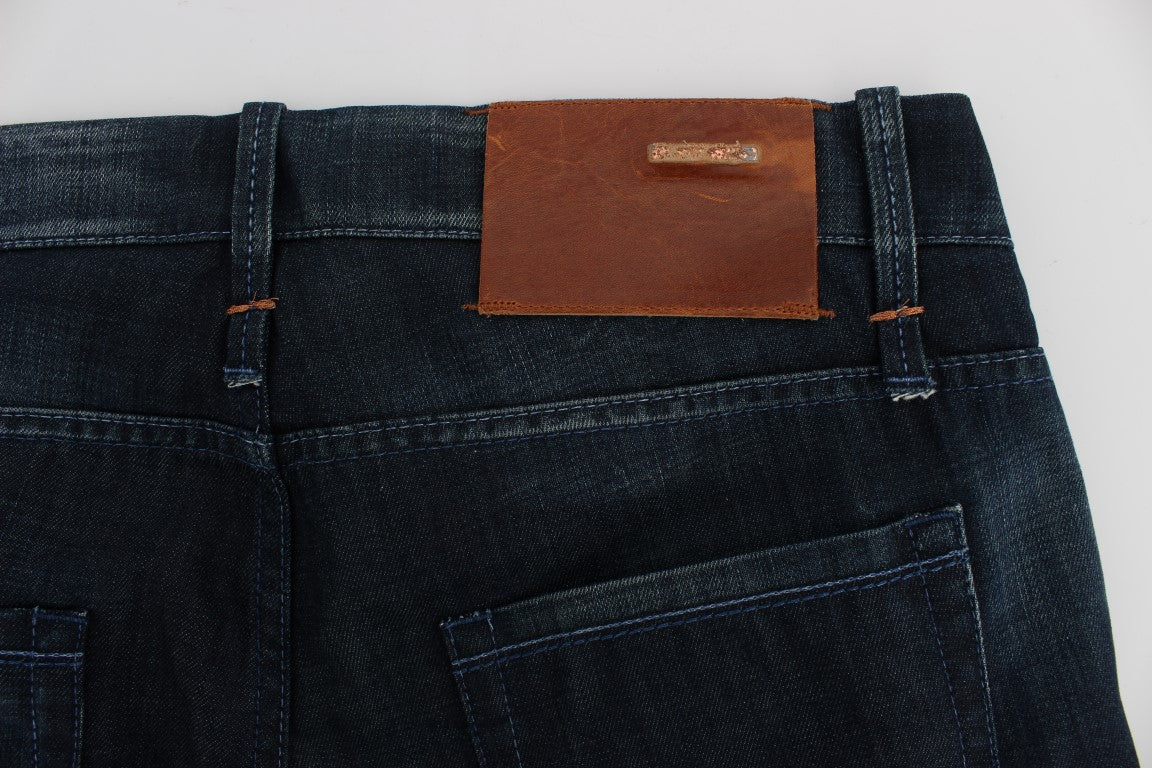 Blaue Baumwollwaschung Regular Straight Fit Jeans