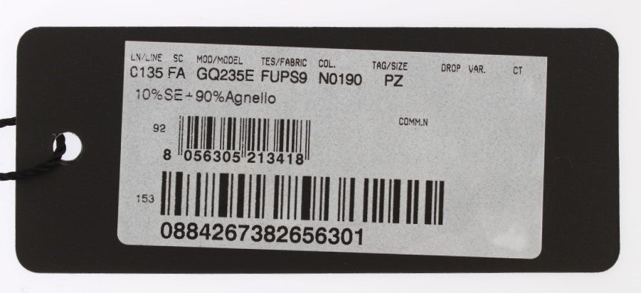 Schwarzer Lammschurwollschal aus Seide