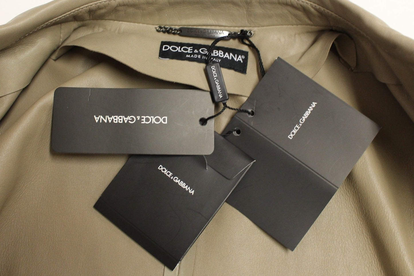 Beige Lederjacke Biker