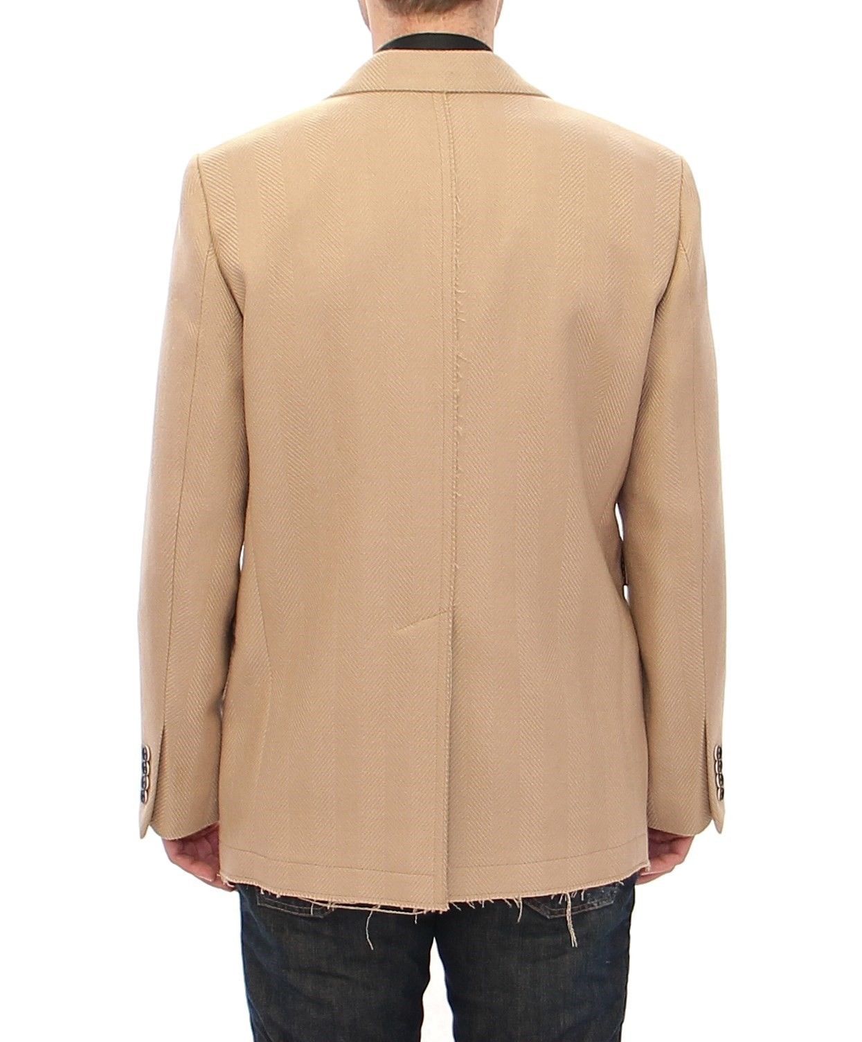 Beige Zweireihige Manteljacke