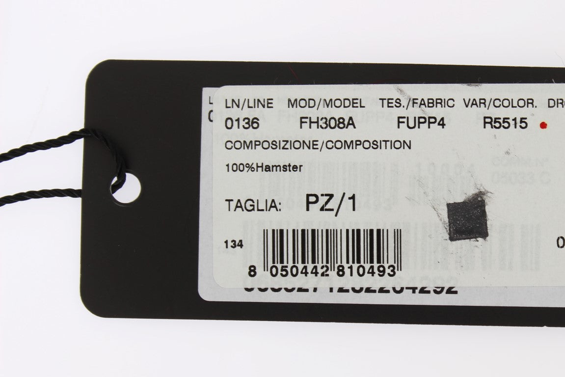 Bordeaux Hamster Pelz Häkelkapuze Schal Mütze