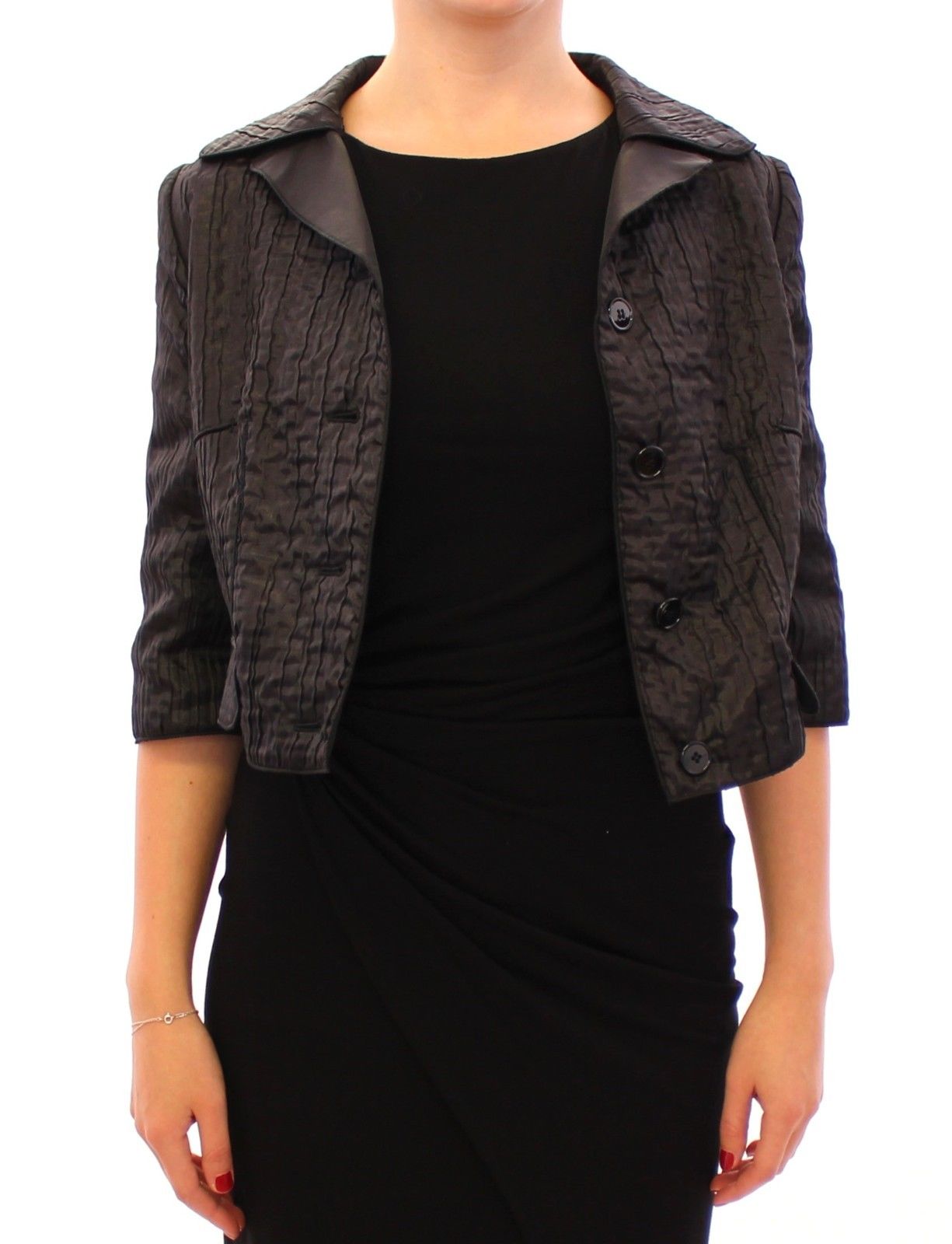 Schwarzer kurzer Bolero Shrug Jacke Mantel