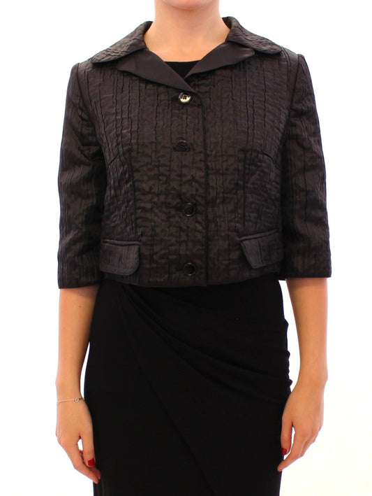 Schwarzer kurzer Bolero Shrug Jacke Mantel