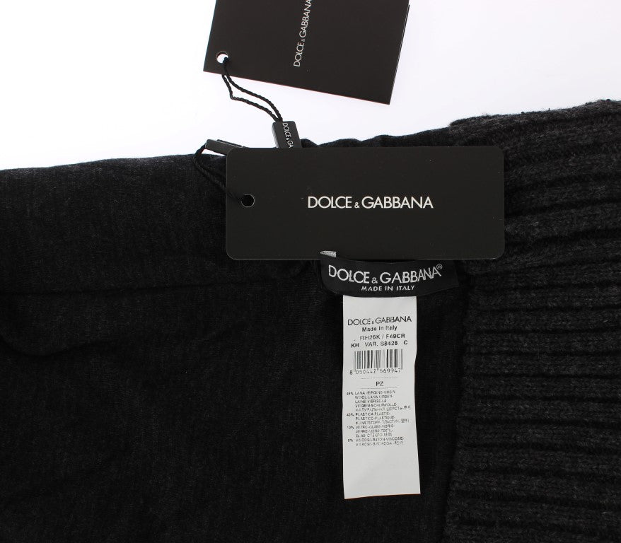 Schwarzes Kristallglas Pailletten Kapuzenschal Hut