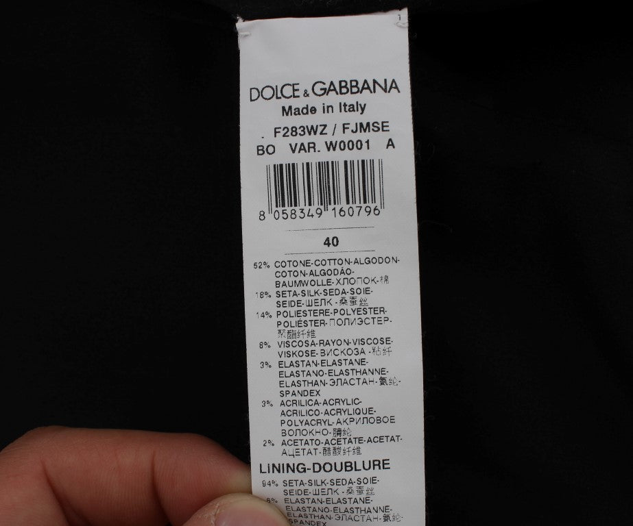 Weiß Schwarz Brokat Torero Blazer Jacke