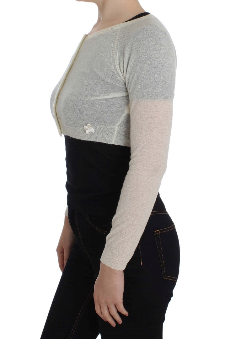 Weißer Pullover aus Wollmischung Cardigan