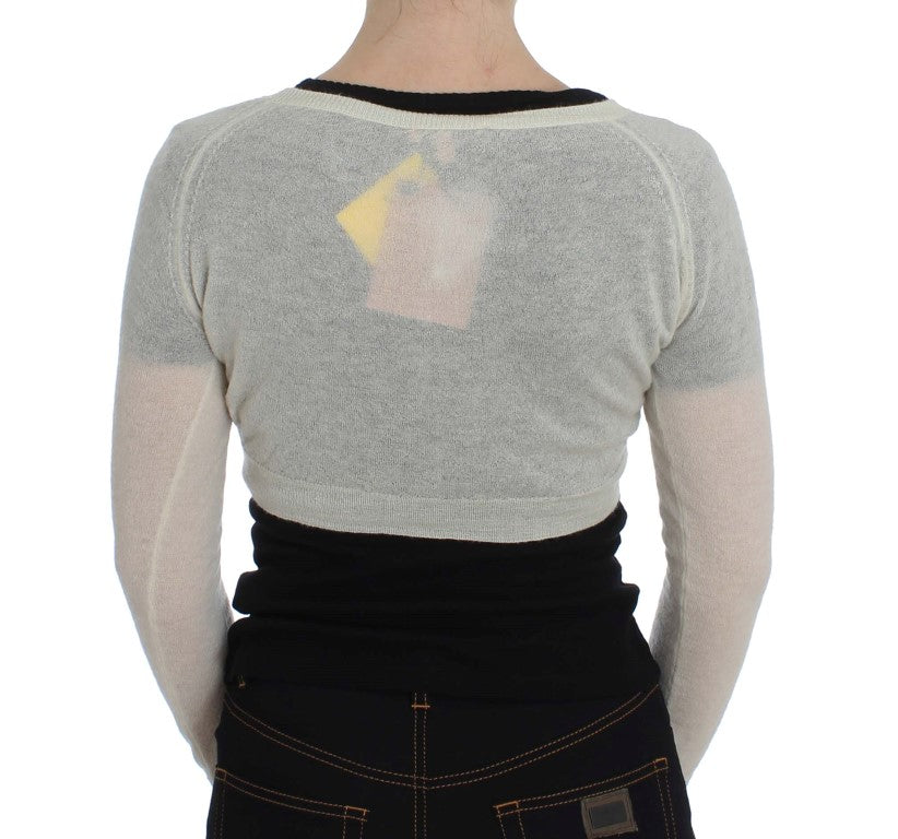 Weißer Pullover aus Wollmischung Cardigan