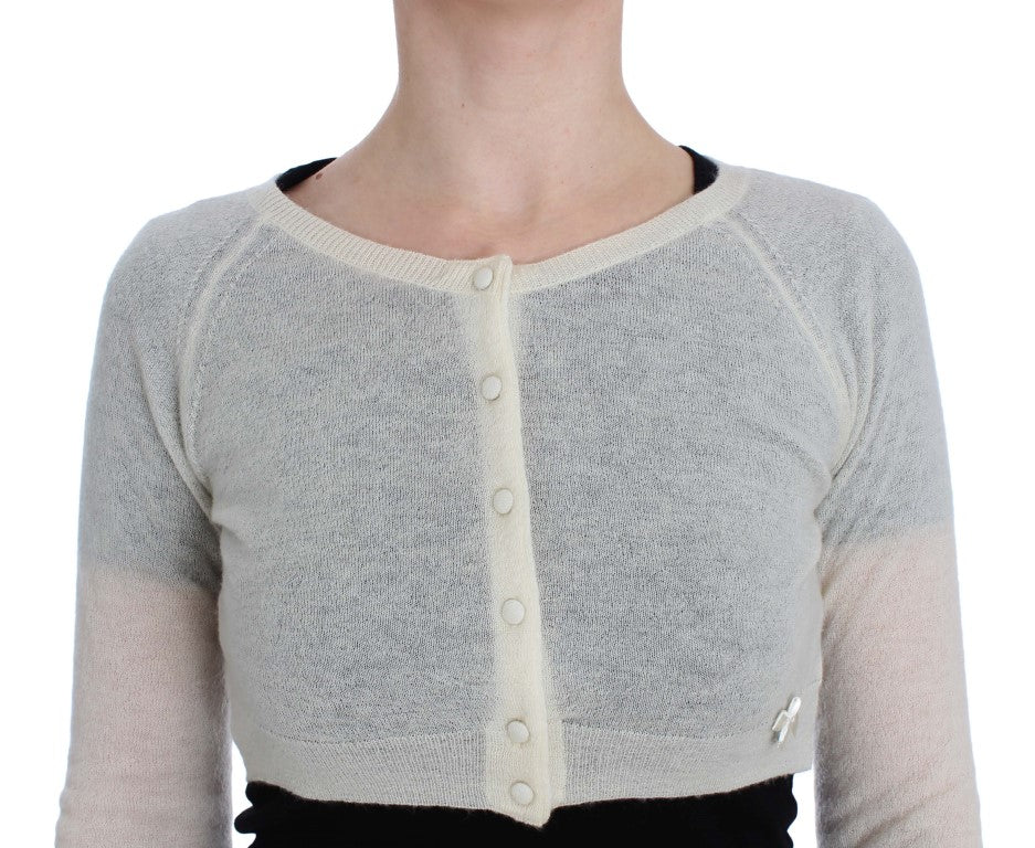 Weißer Pullover aus Wollmischung Cardigan