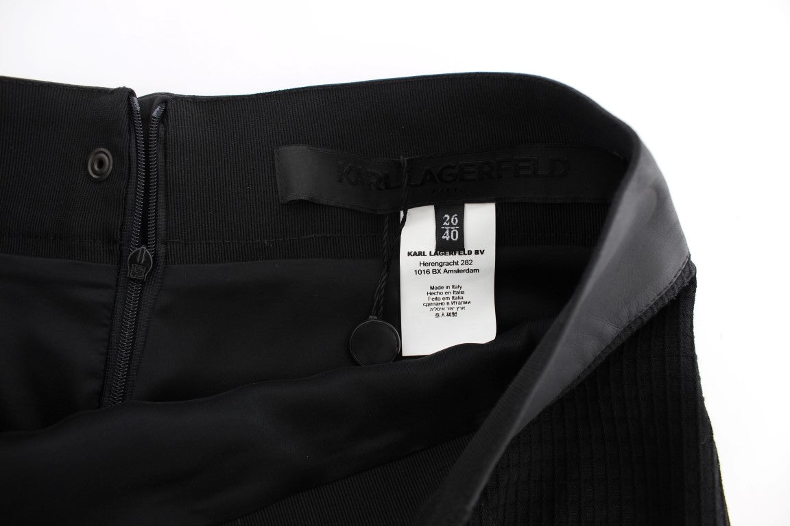 Schwarzer gerader Bleistiftrock aus Wolle