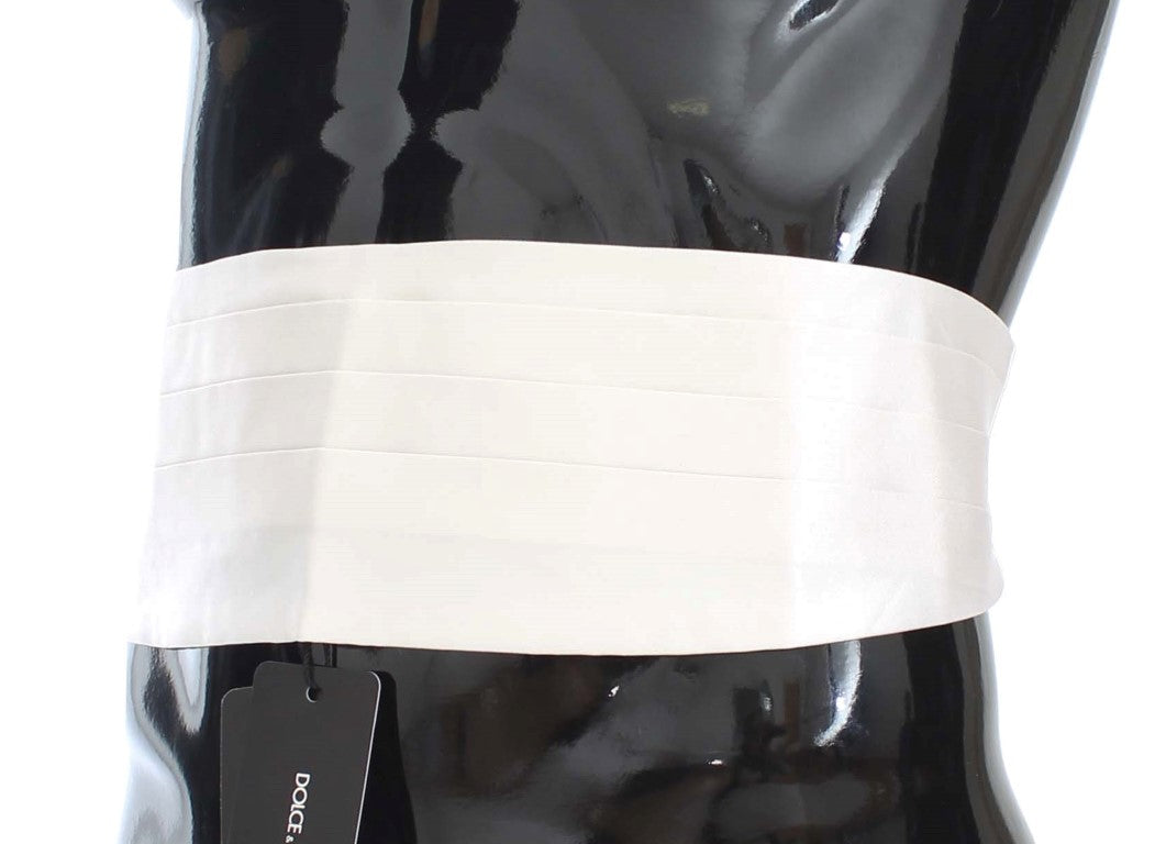 Weißer Smokinggürtel Seidenkummerbund