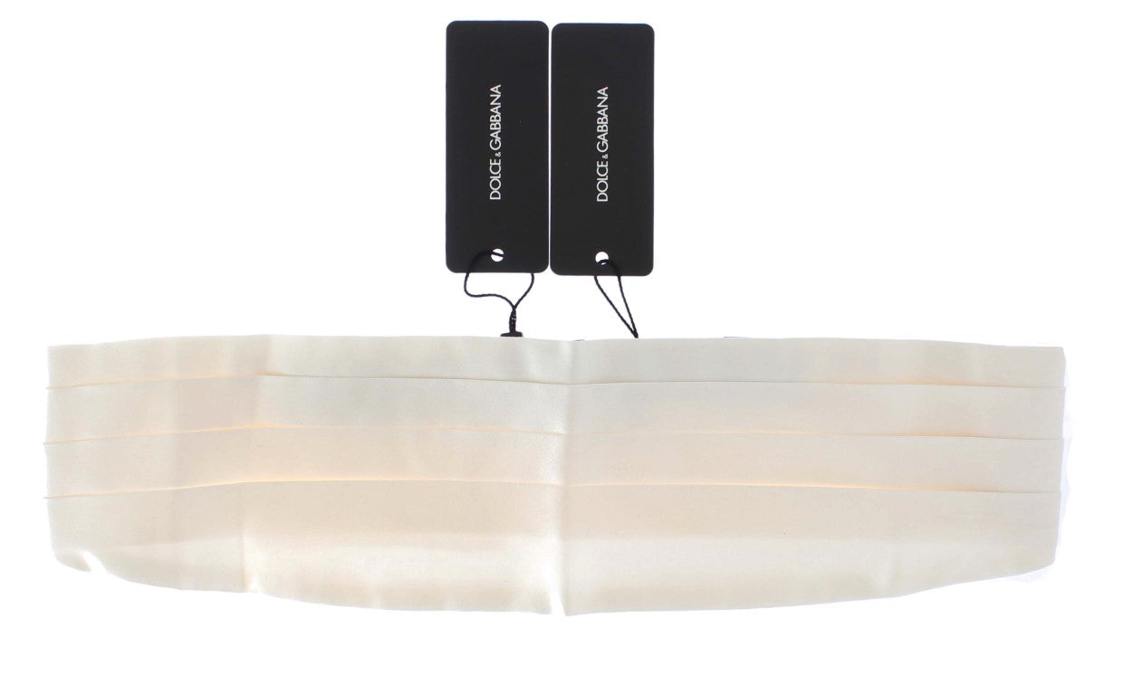 Weißer Smokinggürtel Seidenkummerbund