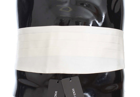 Weißer breiter Gürtel Seidenkummerbund