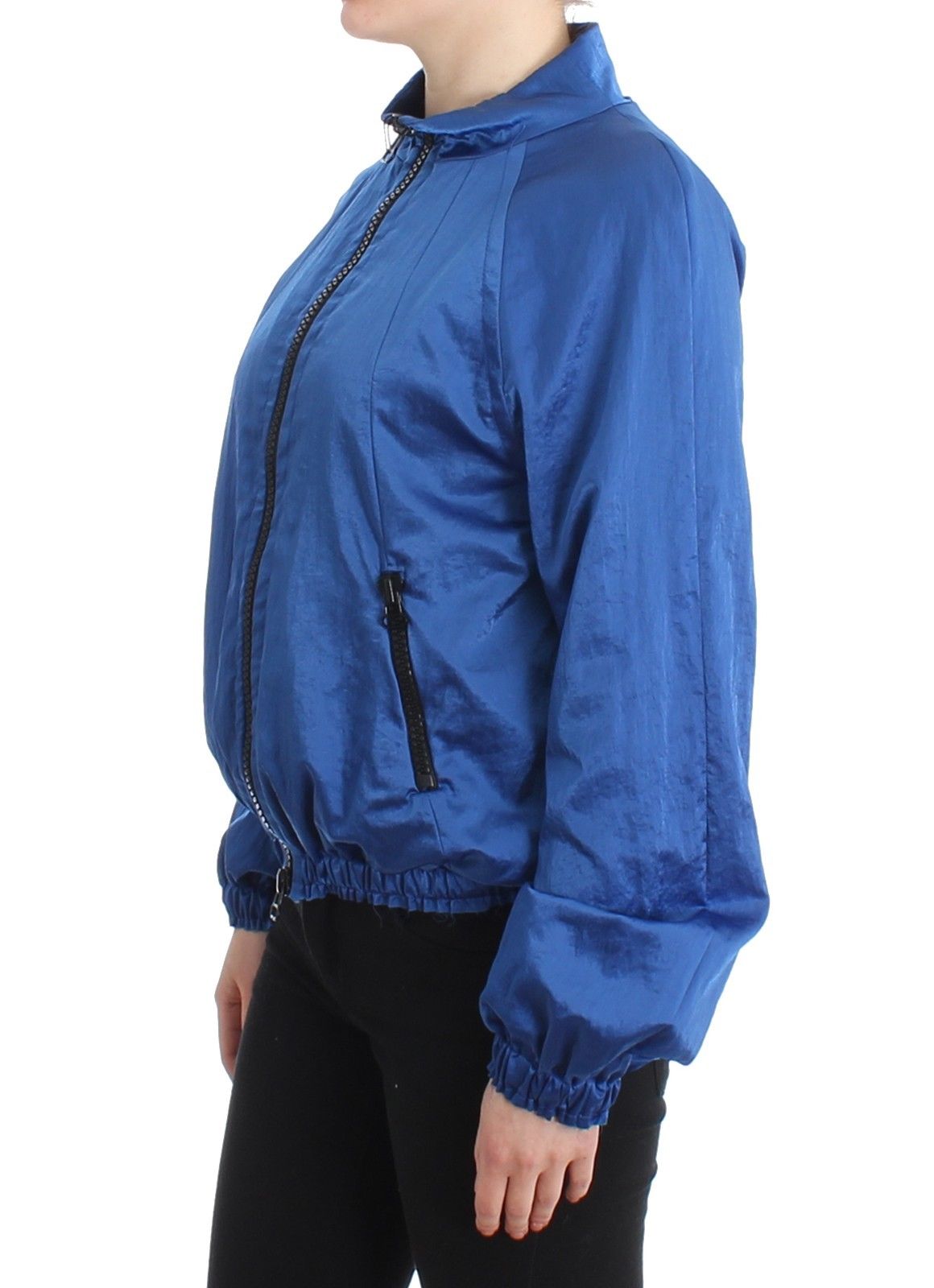 Blaue Bomberjacke Mantel Blazer Kurzes Nylon
