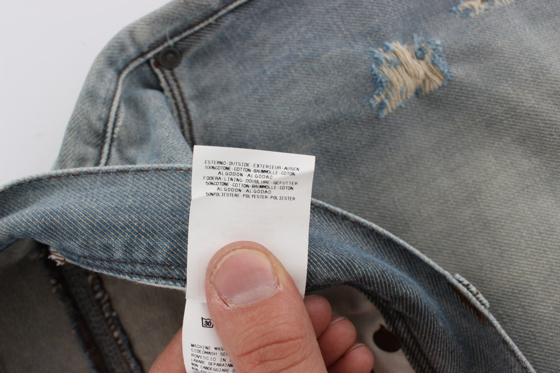 Blaue Waschung Baumwolle Denim Baggy Fit Jeans