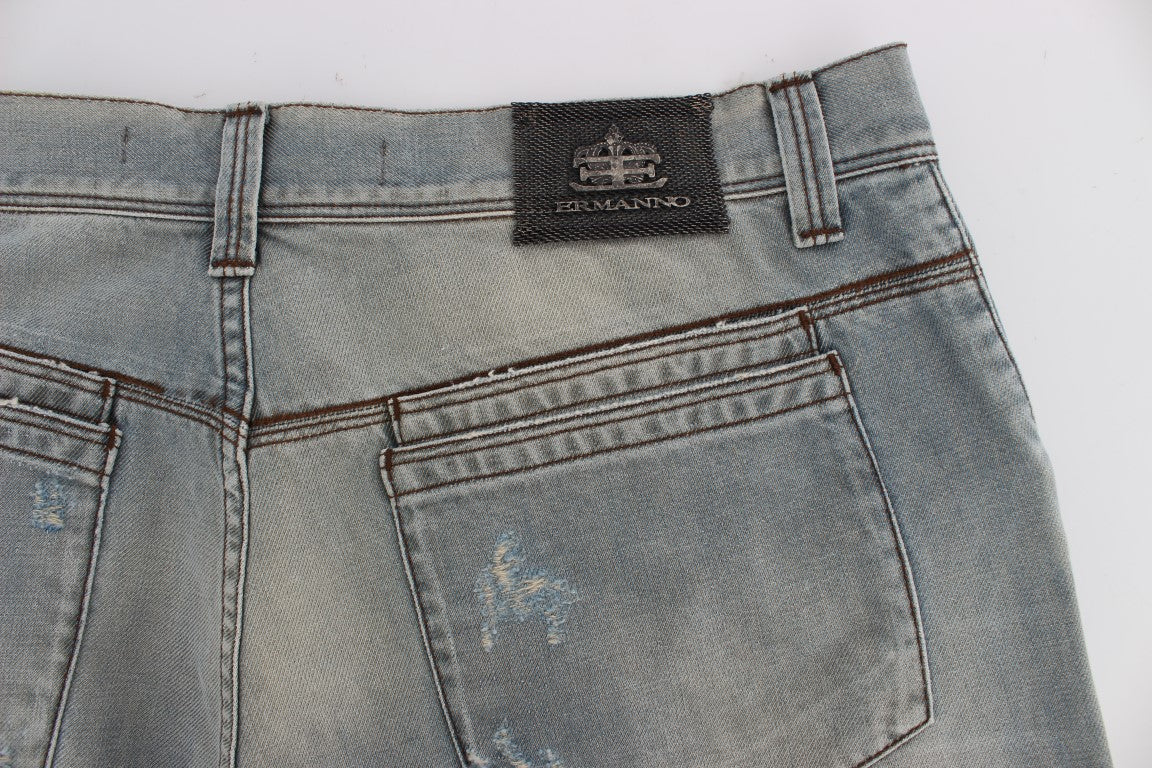 Blaue Waschung Baumwolle Denim Baggy Fit Jeans