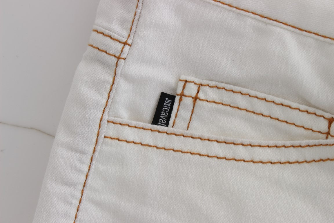 Weiße Slim Fit Jeans aus Baumwollmischung