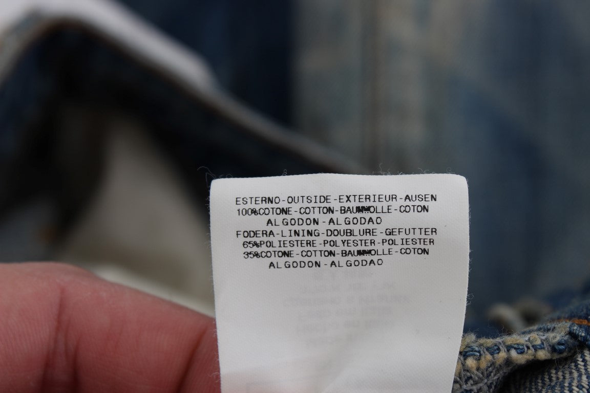 Blaue Baumwollwaschung Slim Fit Bootcut Jeans