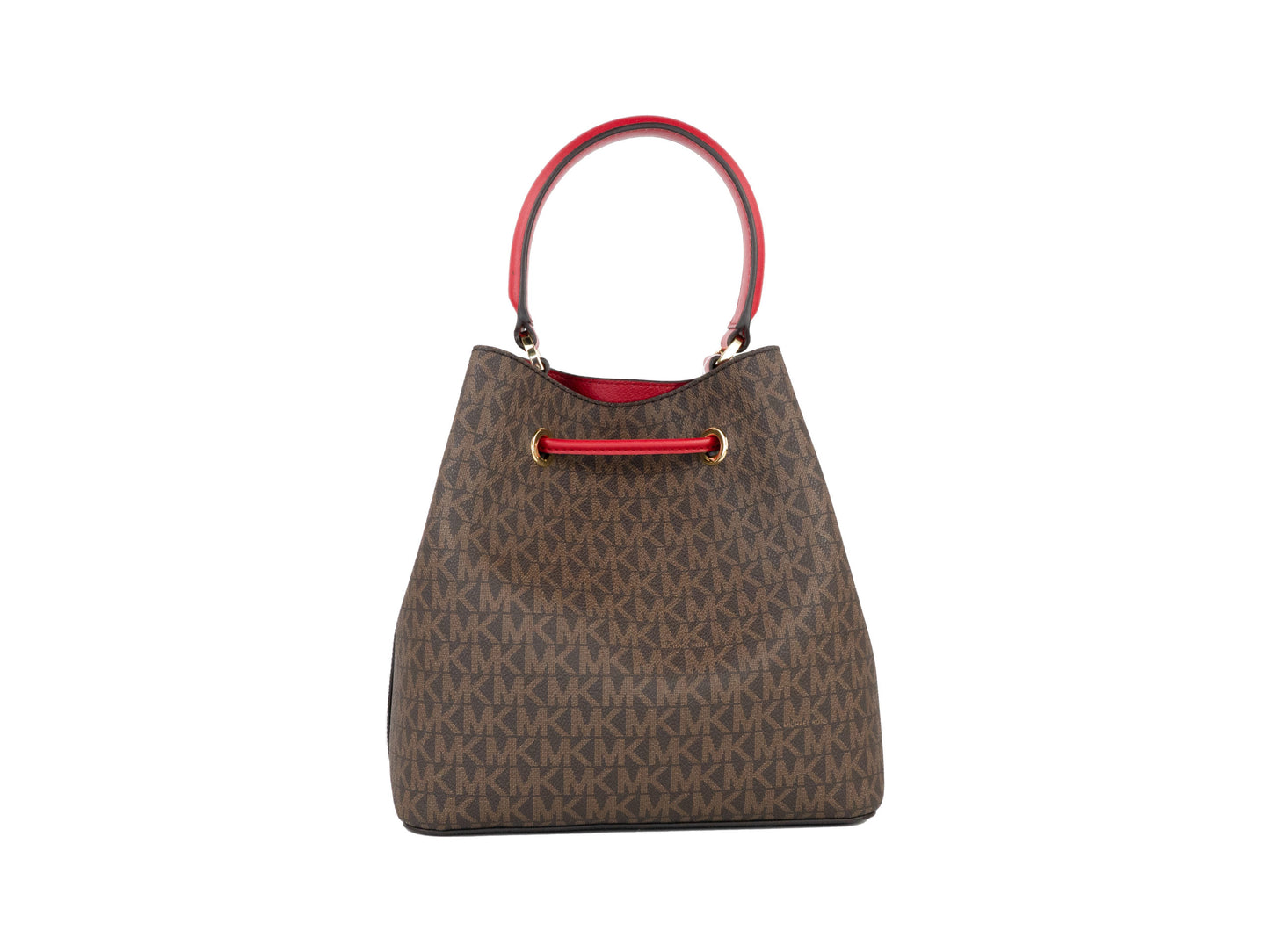 Suri Medium Braun PVC Scharlachrot Leder Bucket Messenger Handtasche