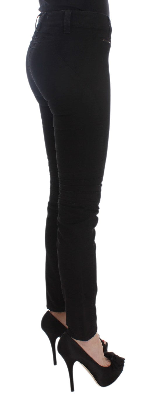 Schwarze Slim Fit Stretch Jeans aus Baumwolle