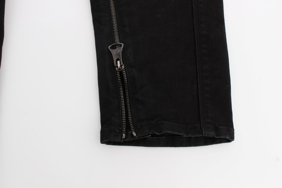 Schwarze Slim Fit Stretch Jeans aus Baumwolle