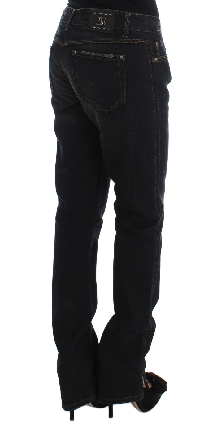 Boyfriend Jeans aus Baumwolle mit blauer Waschung