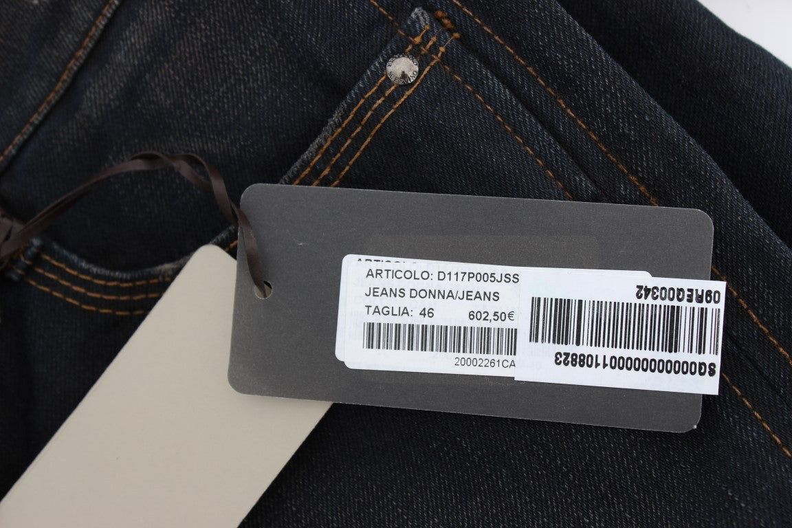 Boyfriend Jeans aus Baumwolle mit blauer Waschung