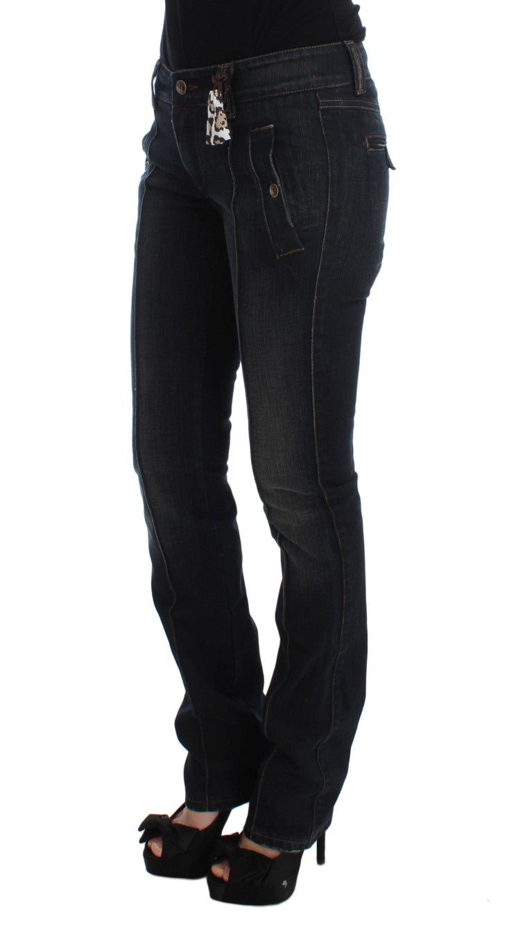 Blaue Waschung Baumwolle Slim Fit Jeans