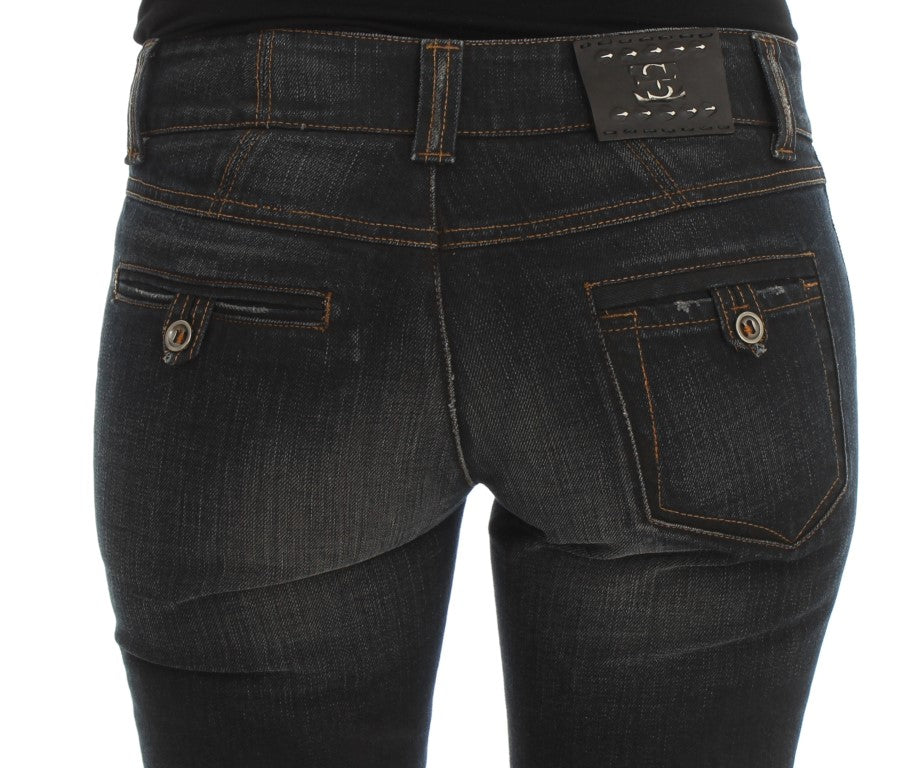 Blaue Waschung Baumwolle Slim Fit Jeans