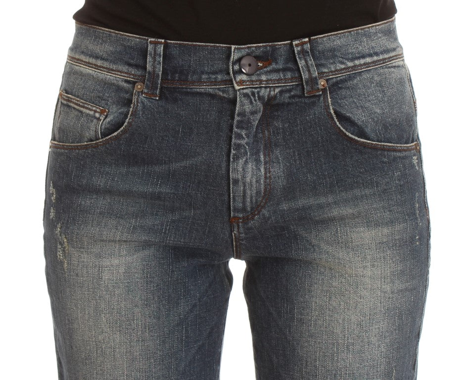 Blaue Waschung Baumwollmischung Slim Fit Jeans