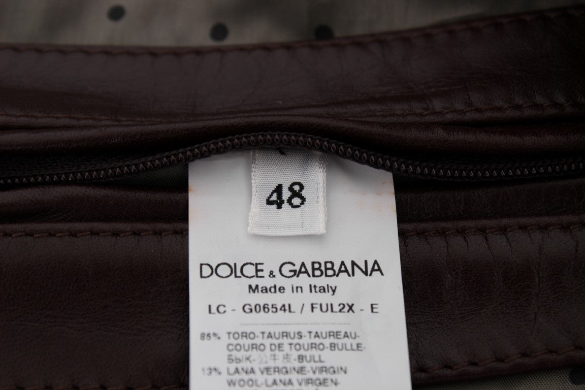 Braune doppelreihige Lederjacke