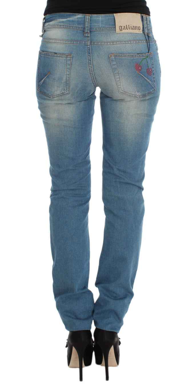 Blaue Waschung Baumwollmischung Slim Fit Jeans