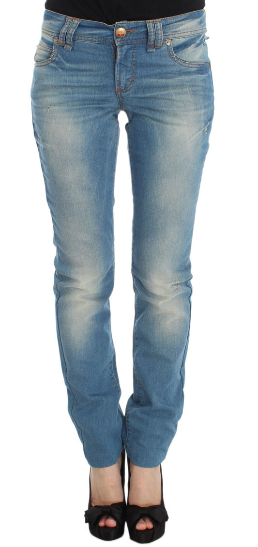 Blaue Waschung Baumwollmischung Slim Fit Jeans